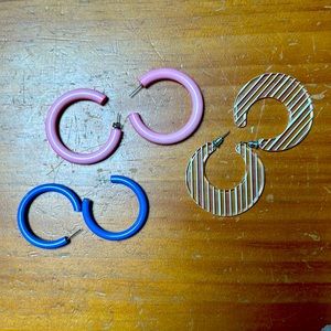 VTG 80s hoop earrings (3 pairs)